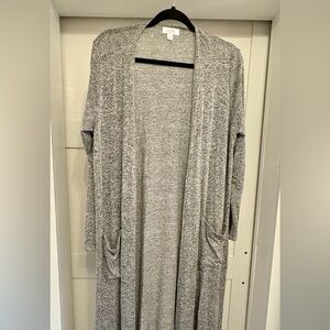 Lularoe Heather Gray Open Front Cardigan